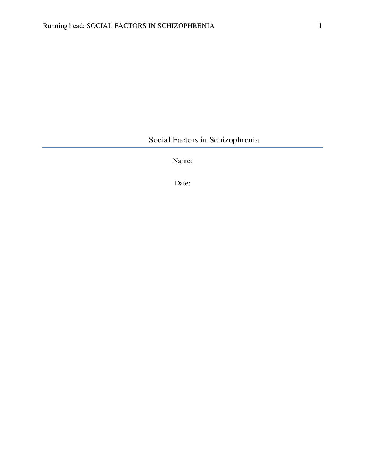 Preview image of Social Factors in Schizophrenia document